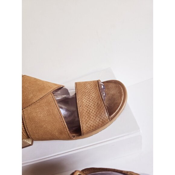 Miz Mooz Fiji Buckle Leather Strappy Criss Cross Open Peep Toe Sandals 37 6.5 7 - Picture 6 of 12